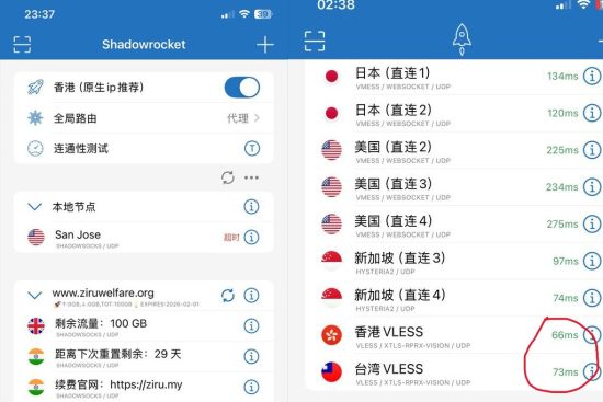 自如加速器66ms延迟实测
