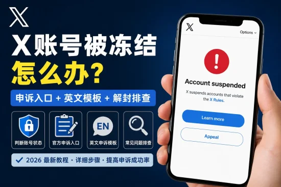 X账号被冻结怎么办，推特官方申诉入口、英文模板和账号解封问题排查指南。