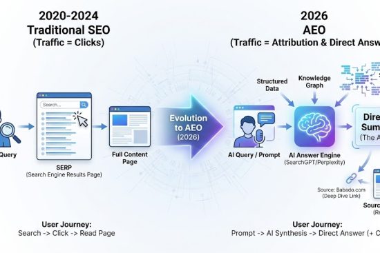 026年从传统SEO到AEO优化的流量路径演变