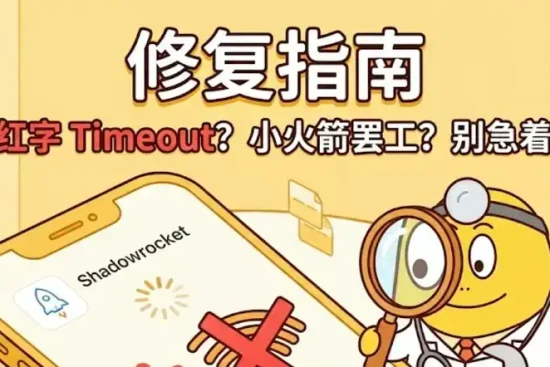 Shadowrocket 小火箭节点满屏红字 Timeout 修复指南，解决 iPhone 小火箭罢工、网页转圈和线路超时问题