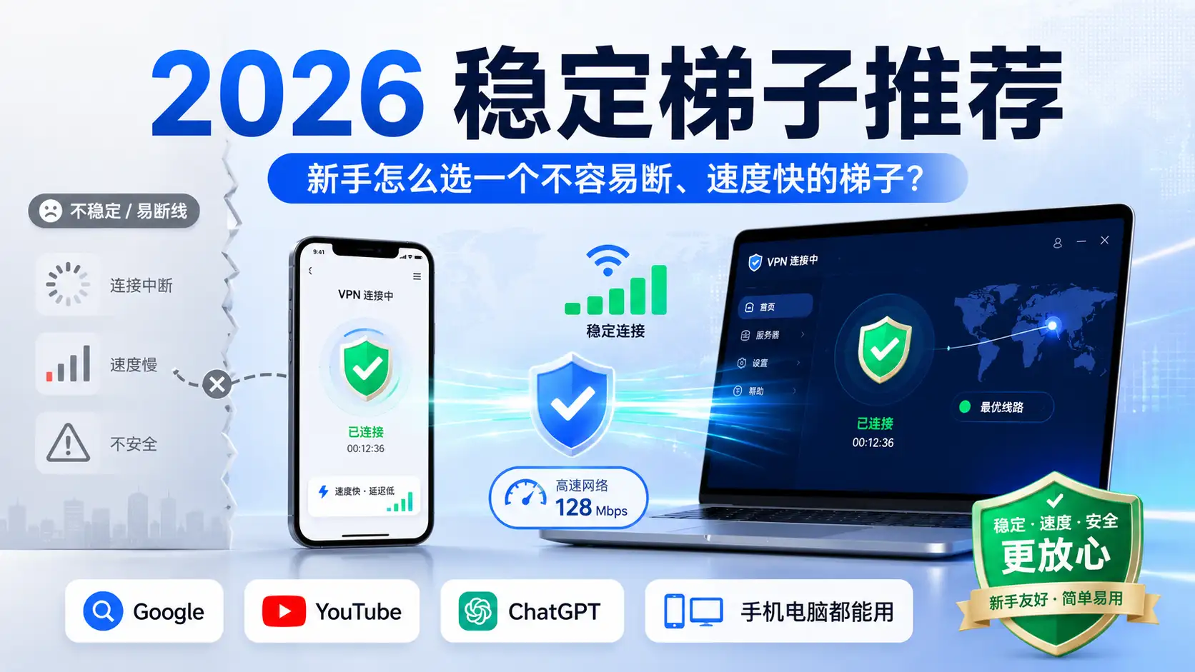 2026年稳定梯子推荐，新手选择速度快不容易断的梯子