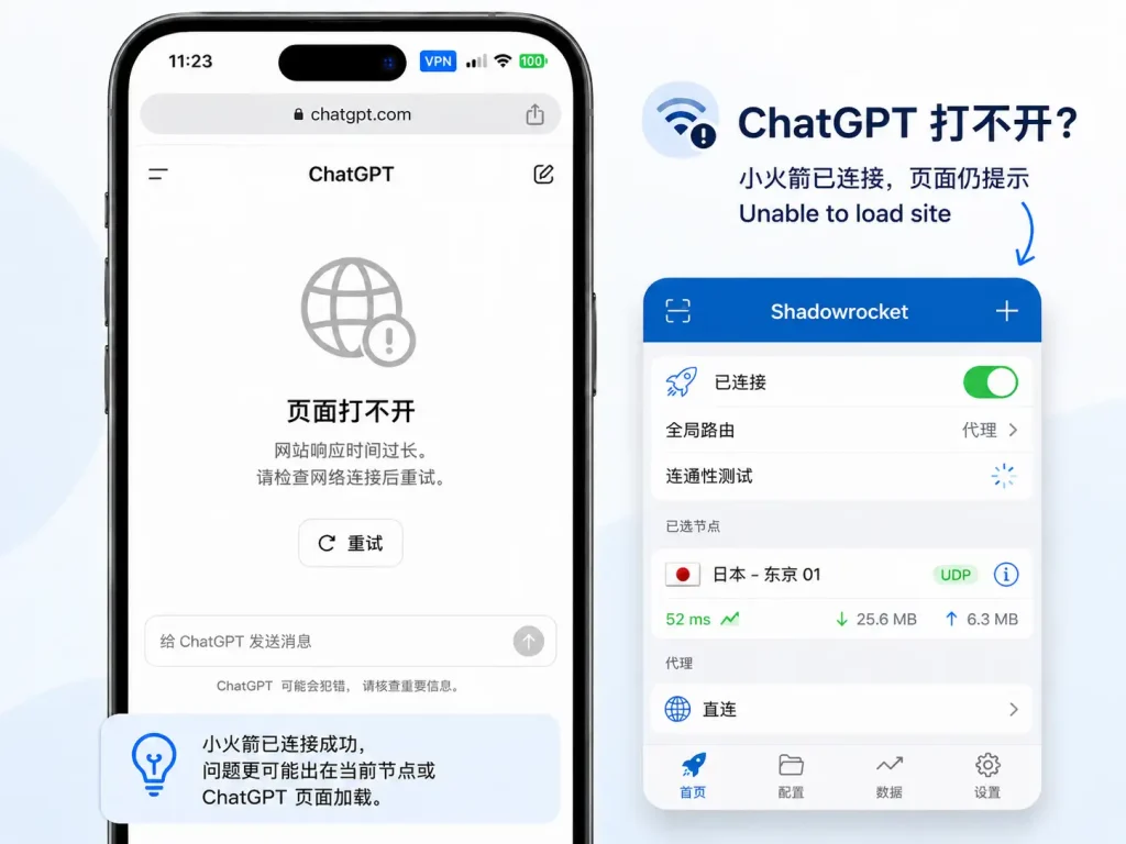梯子连接成功但ChatGPT打不开的排查方法