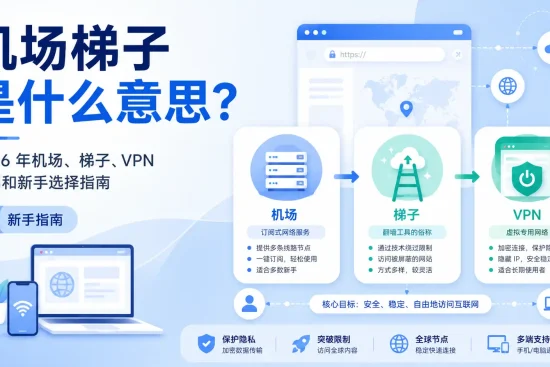 机场梯子是什么意思，2026 年机场、梯子和 VPN 区别及新手选择指南
