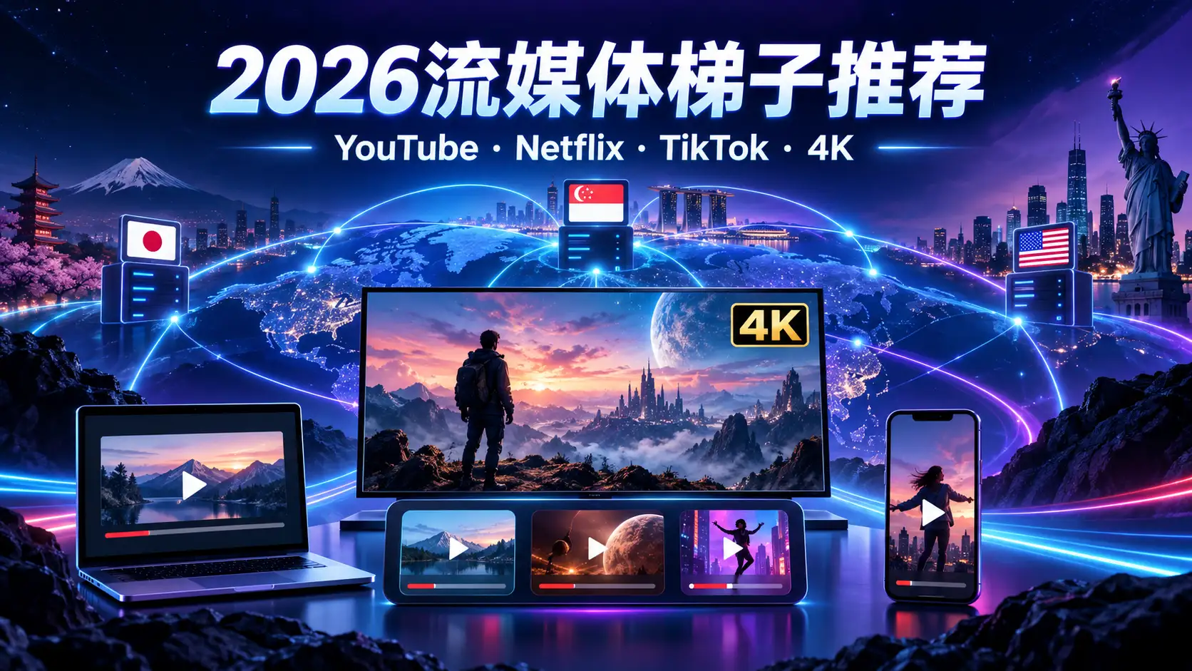 2026流媒体梯子推荐与YouTube、Netflix、TikTok及4K线路选择指南