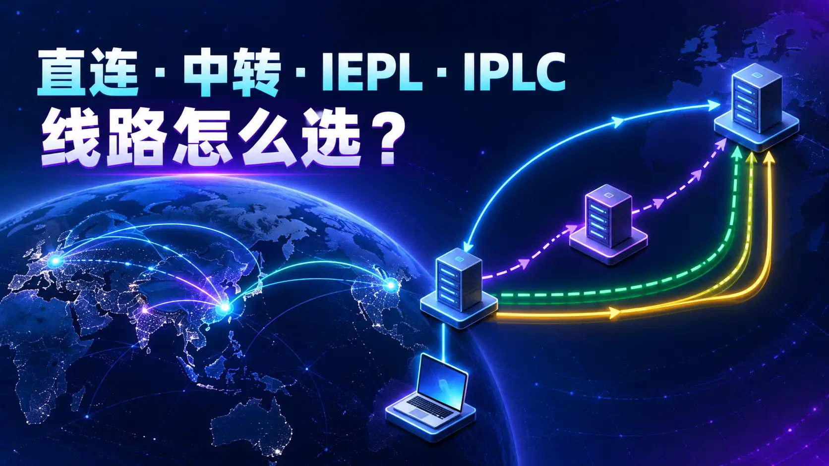 直连、中转、IEPL和IPLC线路区别及梯子节点选择示意图