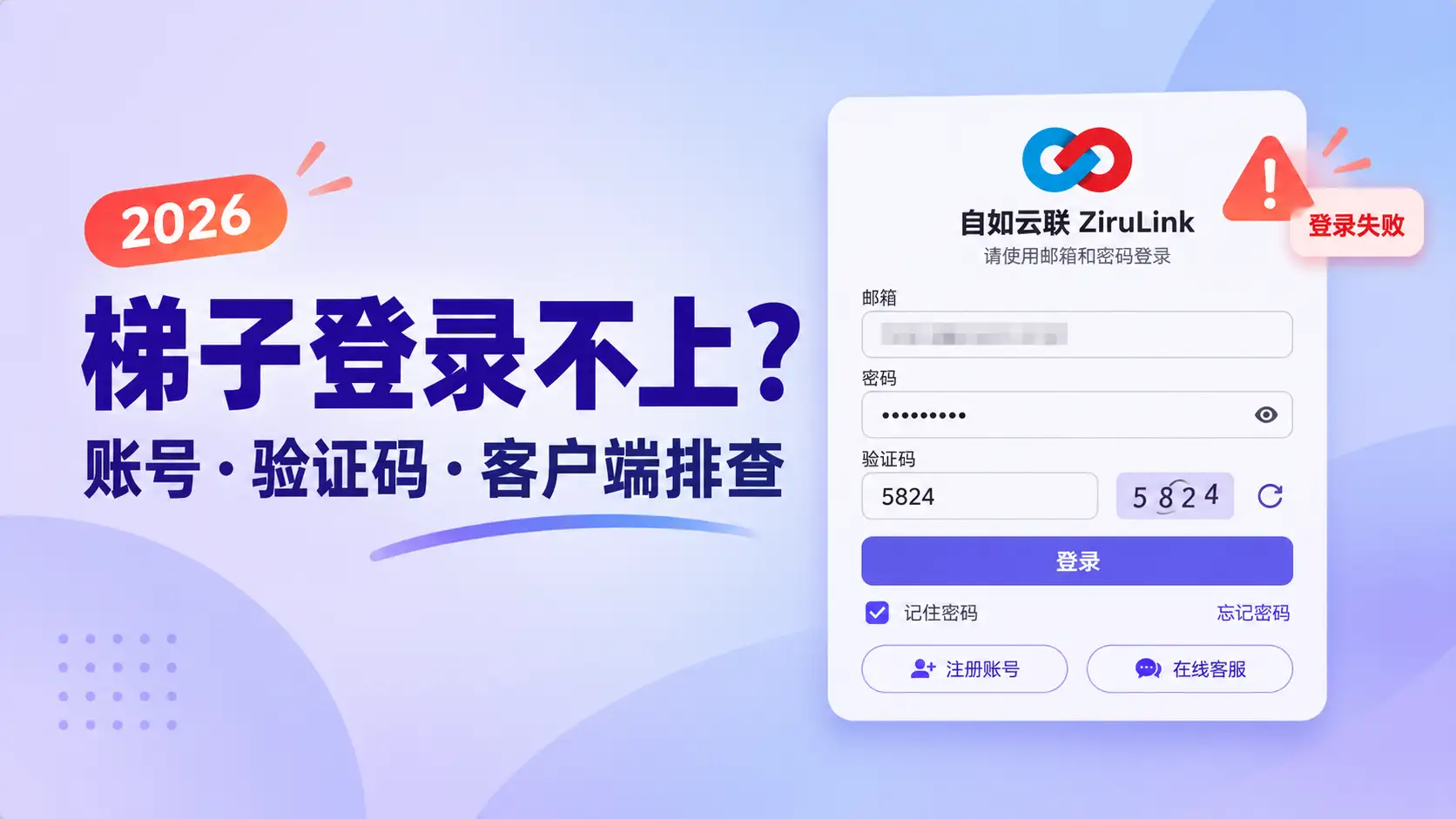 梯子登录不上故障排查,检查账号密码、验证码和客户端问题