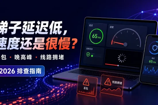 梯子延迟低但速度很慢的2026排查指南，包含丢包、晚高峰和线路拥堵问题