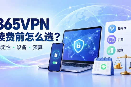 365VPN续费前评估稳定性、设备支持和预算的网络方案选择示意图