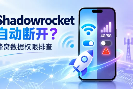 Shadowrocket关闭Wi-Fi后自动断开，iPhone蜂窝数据权限与4G、5G连接排查示意图